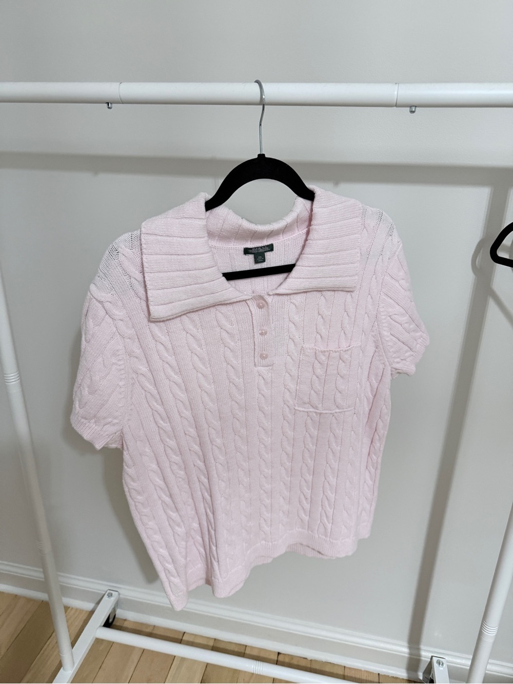 Target Pale Pink Cable-Knit Polo Sweater